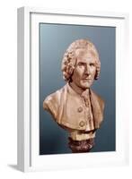 Bust of Jean-Jacques Rousseau (1712-78)-Jean-Antoine Houdon-Framed Giclee Print