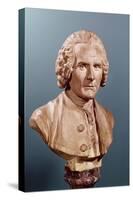 Bust of Jean-Jacques Rousseau (1712-78)-Jean-Antoine Houdon-Stretched Canvas