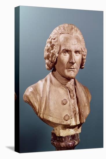 Bust of Jean-Jacques Rousseau (1712-78)-Jean-Antoine Houdon-Stretched Canvas