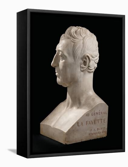 Bust of Marie-Joseph-Gilbert Du Motier, Marquis De La Fayette (1757-1834), 1829 (Marble)-Pierre Jean David d'Angers-Framed Stretched Canvas