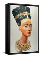 Bust of Nefertiti, Queen and Wife of the Ancient Egyptian Pharaoh Akhenaten (Amenhotep I)-null-Framed Stretched Canvas