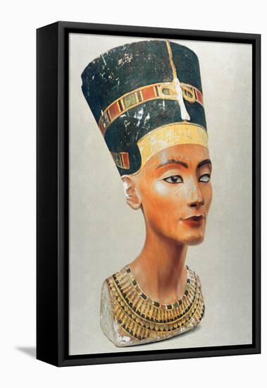 Bust of Nefertiti, Queen and Wife of the Ancient Egyptian Pharaoh Akhenaten (Amenhotep I)-null-Framed Stretched Canvas