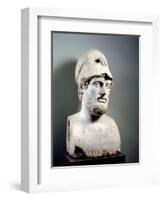 Bust of Pericles (D.429 BC) Roman, Copy of a Greek Original, circa 430 BC (Marble Sculpture)-null-Framed Giclee Print