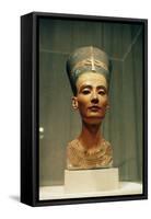 Bust of Queen Nefertiti, Front View, from the Studio of the Sculptor Thutmose at Tell El-Amarna-Egyptian 18th Dynasty-Framed Stretched Canvas