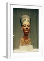 Bust of Queen Nefertiti, Front View, from the Studio of the Sculptor Thutmose at Tell El-Amarna-Egyptian 18th Dynasty-Framed Giclee Print