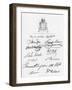 Bust of Shakespeare and Signatures of Celebrated Actors-null-Framed Giclee Print