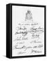 Bust of Shakespeare and Signatures of Celebrated Actors-null-Framed Stretched Canvas