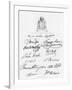 Bust of Shakespeare and Signatures of Celebrated Actors-null-Framed Giclee Print