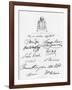 Bust of Shakespeare and Signatures of Celebrated Actors-null-Framed Giclee Print