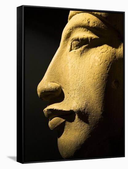 Bust of the 18th Dynasty Pharoah Akhenaten in the National Museum in Alexandria, Egypt-Julian Love-Framed Stretched Canvas