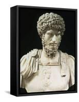 Bust of the Roman Emperor Lucius Verus (Lucius Aelius Aurelius Commodus), d. 169 AD-null-Framed Stretched Canvas