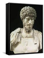 Bust of the Roman Emperor Lucius Verus (Lucius Aelius Aurelius Commodus), d. 169 AD-null-Framed Stretched Canvas