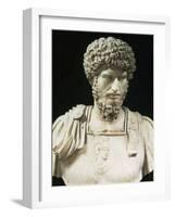 Bust of the Roman Emperor Lucius Verus (Lucius Aelius Aurelius Commodus), d. 169 AD-null-Framed Photographic Print