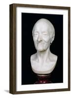 Bust of Voltaire (1694-1778) Without His Wig, 1778-Jean-Antoine Houdon-Framed Giclee Print