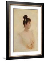 Bust Portrait of a Girl-Georges Croegaert-Framed Giclee Print