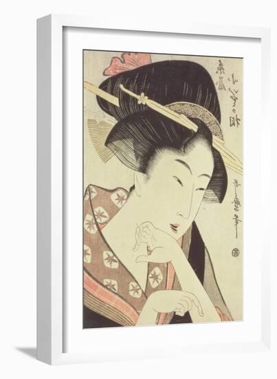 Bust Portrait of the Heroine Kioto of the Itoya-Kitagawa Utamaro-Framed Giclee Print