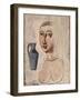 Bust with Blue Vase-Massimo Campigli-Framed Giclee Print