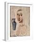 Bust with Blue Vase-Massimo Campigli-Framed Giclee Print