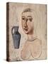 Bust with Blue Vase-Massimo Campigli-Stretched Canvas