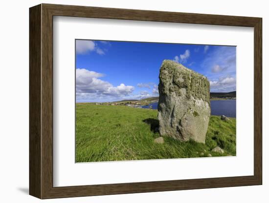 Busta Brae, Standing Stone, cloudscape and coastal views, Scotland-Eleanor Scriven-Framed Photographic Print