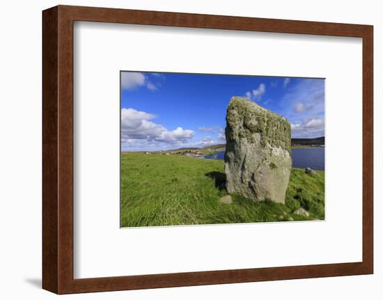 Busta Brae, Standing Stone, cloudscape and coastal views, Scotland-Eleanor Scriven-Framed Photographic Print