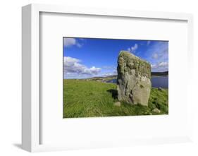 Busta Brae, Standing Stone, cloudscape and coastal views, Scotland-Eleanor Scriven-Framed Photographic Print