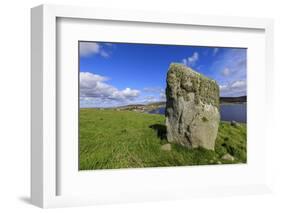 Busta Brae, Standing Stone, cloudscape and coastal views, Scotland-Eleanor Scriven-Framed Photographic Print