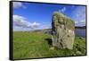 Busta Brae, Standing Stone, cloudscape and coastal views, Scotland-Eleanor Scriven-Framed Stretched Canvas