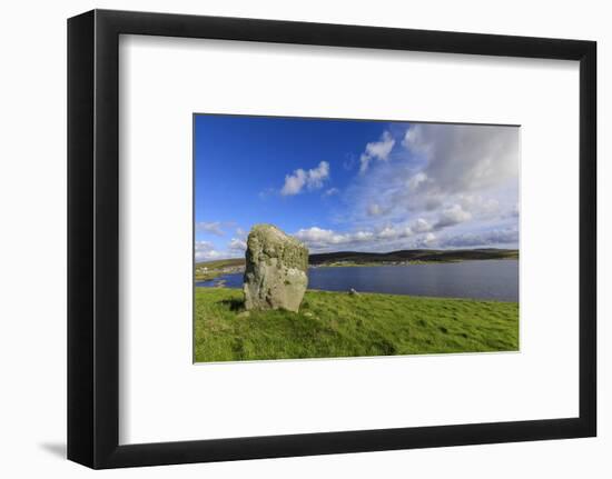 Busta Brae, Standing Stone, cloudscape and coastal views, Scotland-Eleanor Scriven-Framed Photographic Print