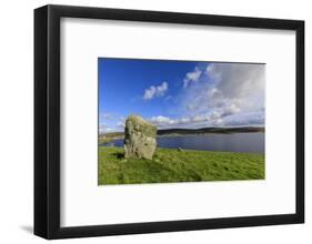 Busta Brae, Standing Stone, cloudscape and coastal views, Scotland-Eleanor Scriven-Framed Photographic Print