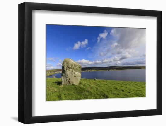 Busta Brae, Standing Stone, cloudscape and coastal views, Scotland-Eleanor Scriven-Framed Photographic Print