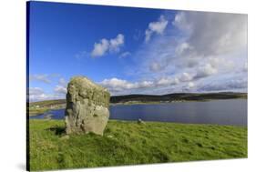 Busta Brae, Standing Stone, cloudscape and coastal views, Scotland-Eleanor Scriven-Stretched Canvas