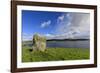 Busta Brae, Standing Stone, cloudscape and coastal views, Scotland-Eleanor Scriven-Framed Photographic Print