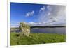 Busta Brae, Standing Stone, cloudscape and coastal views, Scotland-Eleanor Scriven-Framed Photographic Print