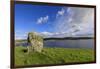 Busta Brae, Standing Stone, cloudscape and coastal views, Scotland-Eleanor Scriven-Framed Photographic Print