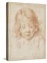 Buste d'enfant vu de face regardant en bas-Carlo Dolci-Stretched Canvas