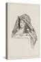 Buste de femme encapuchonnée dans une mante-Jean Antoine Watteau-Stretched Canvas