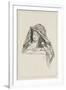 Buste de femme encapuchonnée dans une mante-Jean Antoine Watteau-Framed Giclee Print