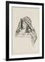 Buste de femme encapuchonnée dans une mante-Jean Antoine Watteau-Framed Giclee Print