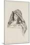 Buste de femme encapuchonnée dans une mante-Jean Antoine Watteau-Mounted Giclee Print