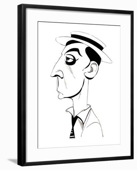 Buster Keaton - caricature of American film comedian, 1895-1966-Neale Osborne-Framed Giclee Print