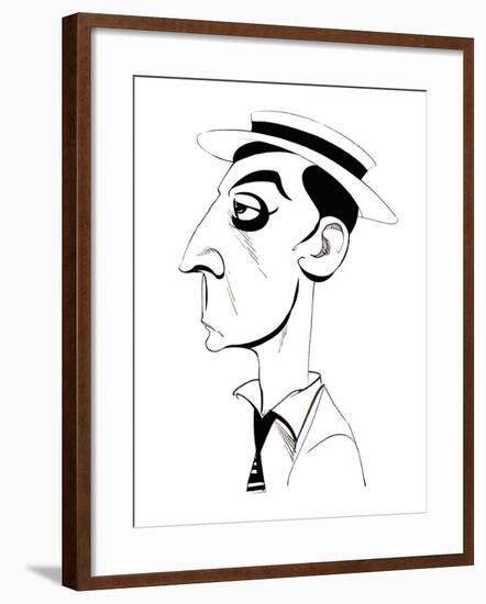 Buster Keaton - caricature of American film comedian, 1895-1966-Neale Osborne-Framed Giclee Print