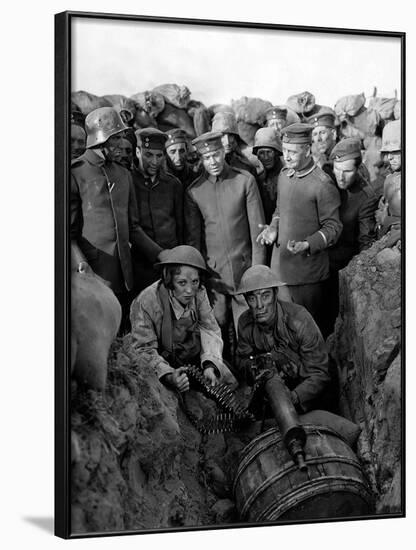 Buster s'en va-t-en guerre (DOUGHBOYS) by EdwardSedgwick with Buster Keaton, 1930 (b/w photo)-null-Framed Photo