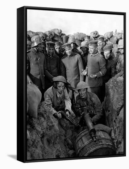 Buster s'en va-t-en guerre (DOUGHBOYS) by EdwardSedgwick with Buster Keaton, 1930 (b/w photo)-null-Framed Stretched Canvas