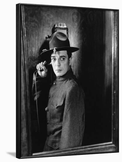 Buster s'en va-t-en guerre (DOUGHBOYS) by EdwardSedgwick with Buster Keaton, 1930 (b/w photo)-null-Framed Photo