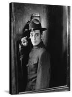 Buster s'en va-t-en guerre (DOUGHBOYS) by EdwardSedgwick with Buster Keaton, 1930 (b/w photo)-null-Stretched Canvas