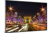 Bustling Paris at Night-null-Mounted Art Print