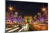 Bustling Paris at Night-null-Mounted Art Print