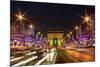 Bustling Paris at Night-null-Mounted Art Print