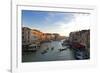 Bustling Riverfront Along the Grand Canal in Venice, Italy-David Noyes-Framed Photographic Print